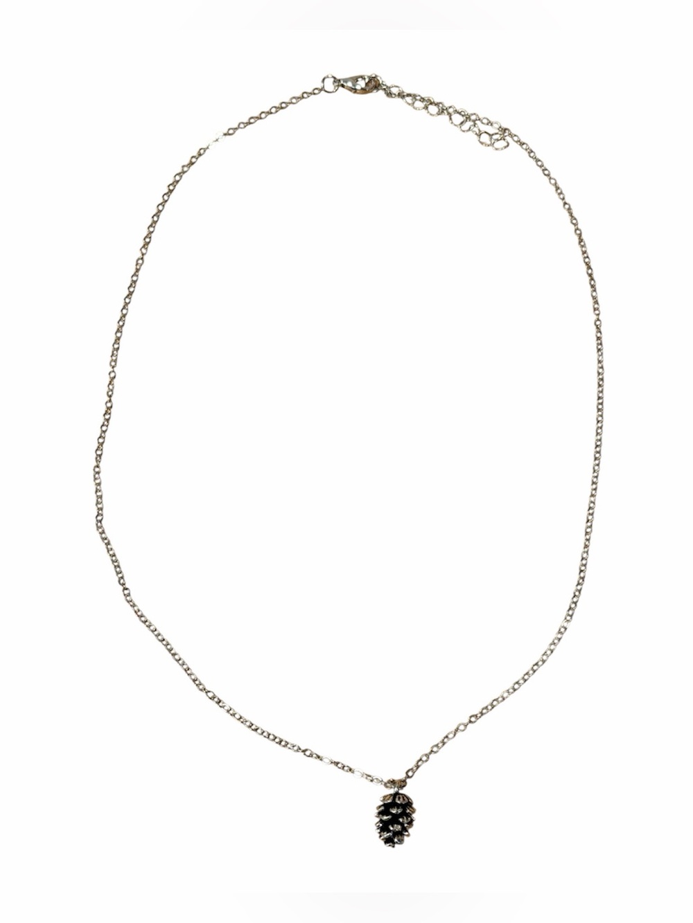 Silver pinecone necklace